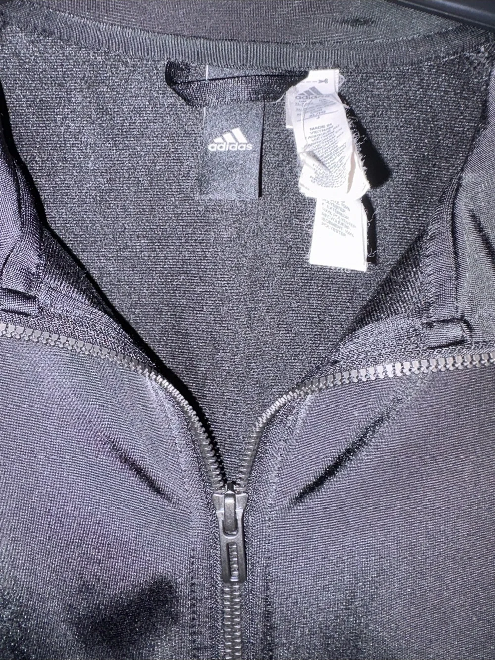 Adidas Men’s 3 Stripes Black Zip Up Jacket Size XL